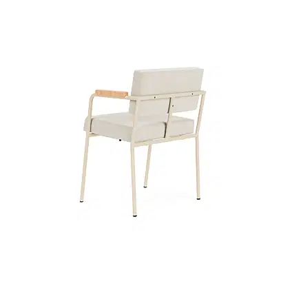 Monday dining chair with arms - sand frame - natural arms